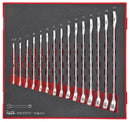 Teng Tools TED6515 Combination Spanner Set FOAM2 15 Pieces