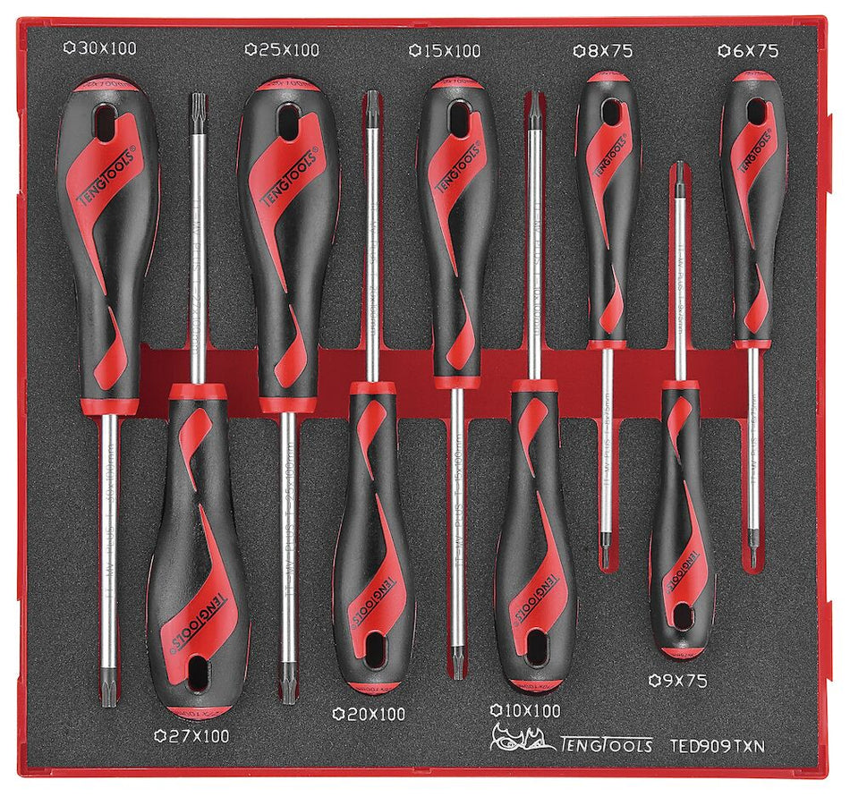 Teng Tools TED909TXN Screwdriver Set TX FOAM2 9 Pieces