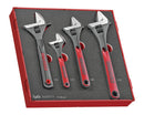 Teng Tools TEDADJ4 Adjustable Wrench Set FOAM2 4 Pieces