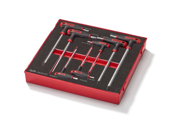 Teng Tools TEDHEX7 T-Handle Ball Point Hex Key Set FOAM2 7 Pieces