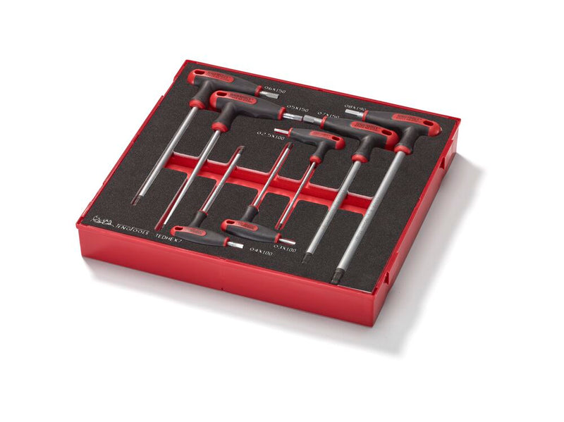 Teng Tools TEDHEX7 T-Handle Ball Point Hex Key Set FOAM2 7 Pieces
