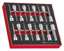 Teng Tools TEDLBS17 1/2" Long Hex & TX Bit Socket Set FOAM2 17 Pieces