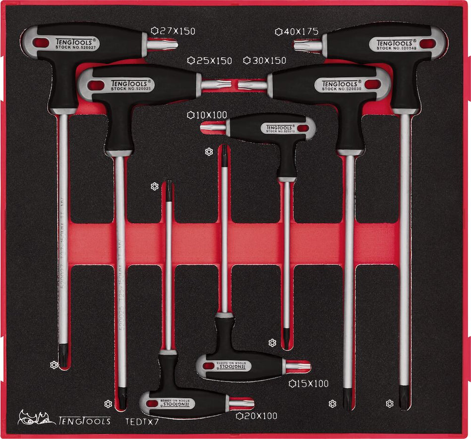 Teng Tools TEDTX7 T-Handle TX Key Set FOAM2 7 Pieces