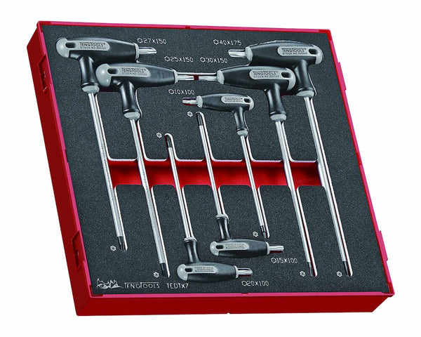 Teng Tools TEDTX7 T-Handle TX Key Set FOAM2 7 Pieces