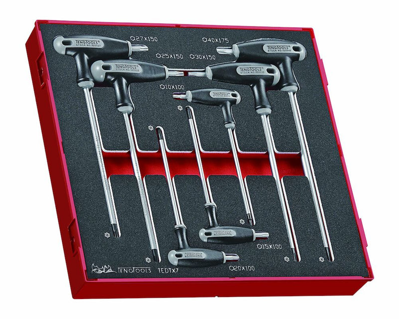 Teng Tools TEDTX7 T-Handle TX Key Set FOAM2 7 Pieces