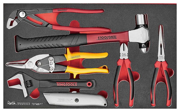 Teng Tools TEFMBP7 Plier and Hammer Set 7 Pieces EVA Tray