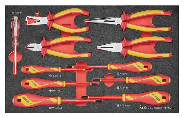 Teng Tools TEFXV11 Insulated Plier and Screwdriver Set 11 Piece