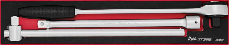 Teng Tools TEX3403 3/4" Ratchet & Accessories Set FOAMX4 3 Pieces