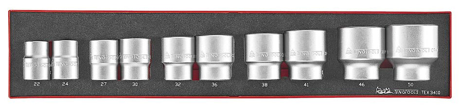 Teng Tools TEX3410 3/4" Socket Set 6 pt FOAMX4 10 Pieces