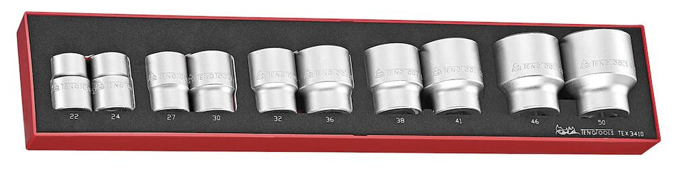 Teng Tools TEX3410 3/4" Socket Set 6 pt FOAMX4 10 Pieces