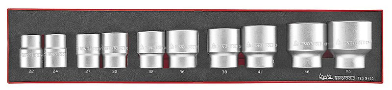 Teng Tools TEX3410 3/4" Socket Set 6 pt FOAMX4 10 Pieces
