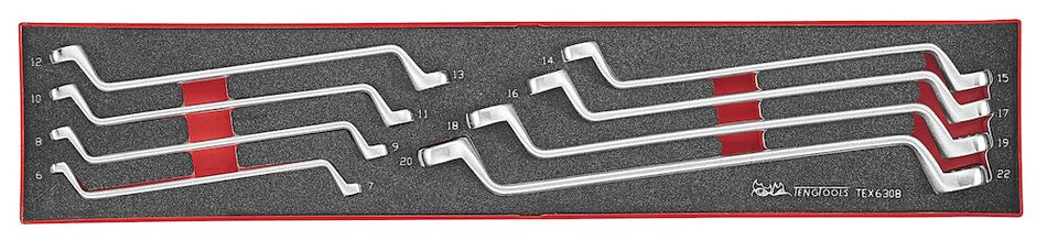 Teng Tools TEX6308 Double Ring Spanner Set FOAMX4 8 Pieces