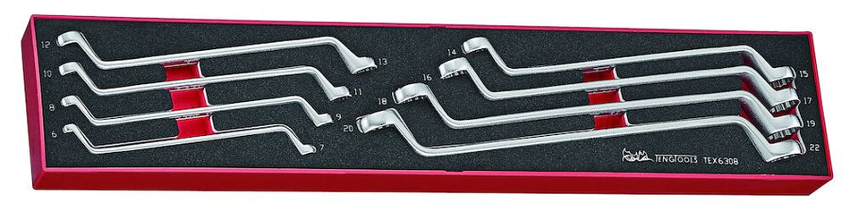 Teng Tools TEX6308 Double Ring Spanner Set FOAMX4 8 Pieces