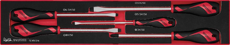 Teng Tools TEX915N Screwdriver Set Flat & PH FOAMX4 5 Pieces