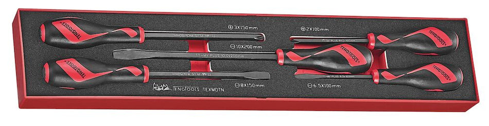 Teng Tools TEXMDTN Power Through Screwdriver Set FOAMX4 5 Pieces