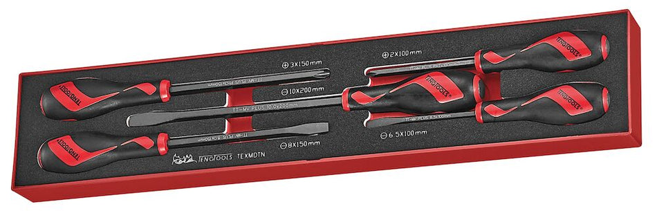 Teng Tools TEXMDTN Power Through Screwdriver Set FOAMX4 5 Pieces