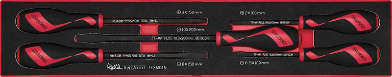 Teng Tools TEXMDTN Power Through Screwdriver Set FOAMX4 5 Pieces