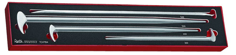 Teng Tools TEXPB4 Pry Bar Set Roll/Heel FOAMX4 4 Pieces
