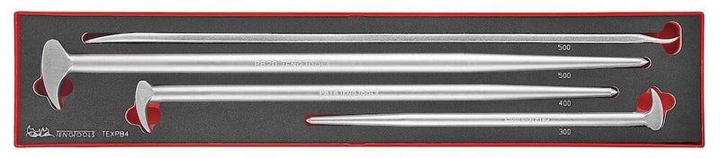 Teng Tools TEXPB4 Pry Bar Set Roll/Heel FOAMX4 4 Pieces