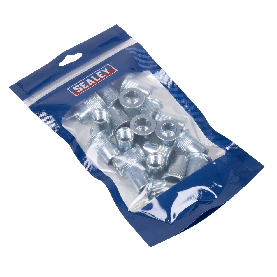 Sealey TISM12 Splined Threaded Insert (Rivet Nut ) M12 - 25pcs