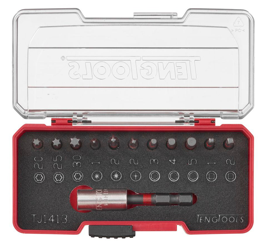 Teng Tools TJ1413 Impact Bit Set With Belt Clip Mixed 12 Pieces