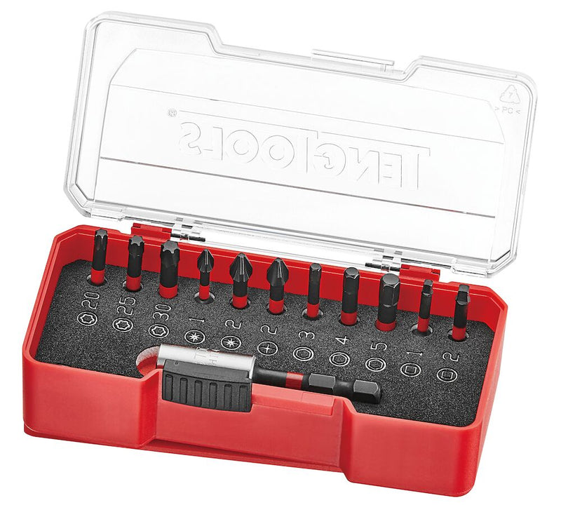 Teng Tools TJ1413 Impact Bit Set With Belt Clip Mixed 12 Pieces