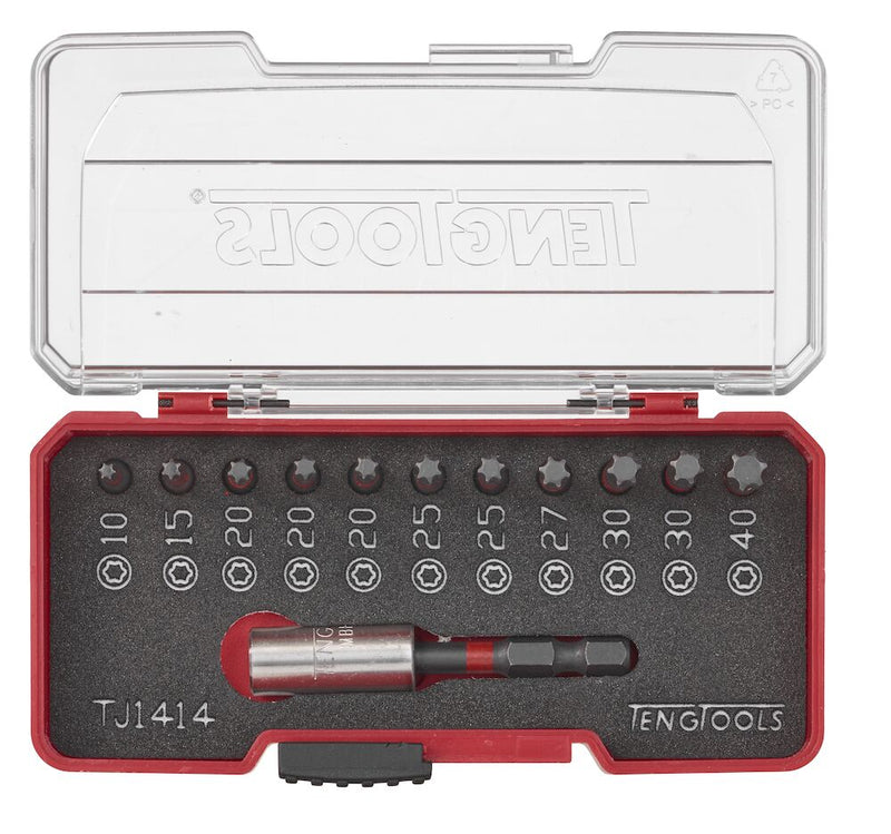 Teng Tools TJ1414 Impact Bit Set With Belt Clip TX 12 Pieces