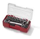 Teng Tools TJ1420 1/4" Socket Set 6 pt With Belt Clip 20 Pieces