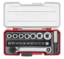 Teng Tools TJ1420 1/4" Socket Set 6 pt With Belt Clip 20 Pieces