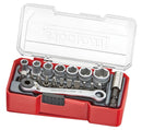 Teng Tools TJ1420 1/4" Socket Set 6 pt With Belt Clip 20 Pieces