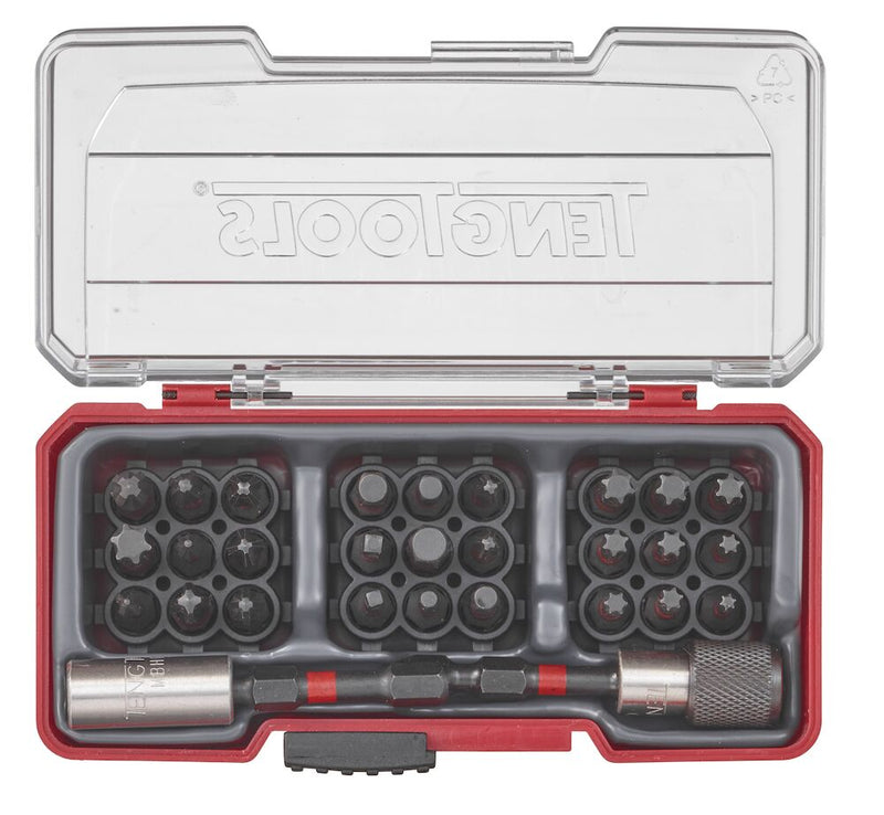 Teng Tools TJ1430 Impact Bit Set With Belt Clip Mixed 29 Pieces