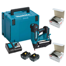 Makita DBN601RTJ 18v LXT Cordless Brushless Finishing Nailer Inc 2x 5.0Ah Batteries + 2x Boxes of Brad Nails F-33948 6 x 32 mm, 16GA 2000pc