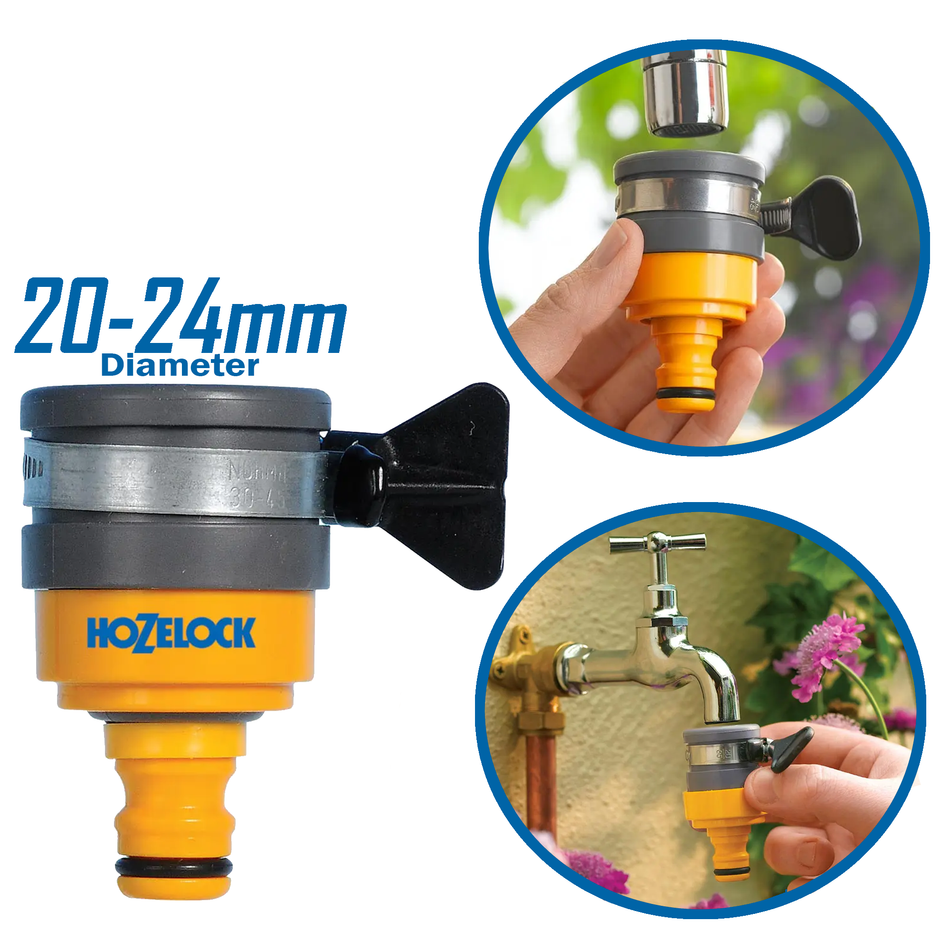 Hozelock 2177 Round Mixer Tap Connector, 20-24mm