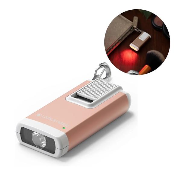 Ledlenser 502578 K6R Key-ring RECHARGEABLE LED Torch - White / Rose Gold (400), With Additional Red Light Function