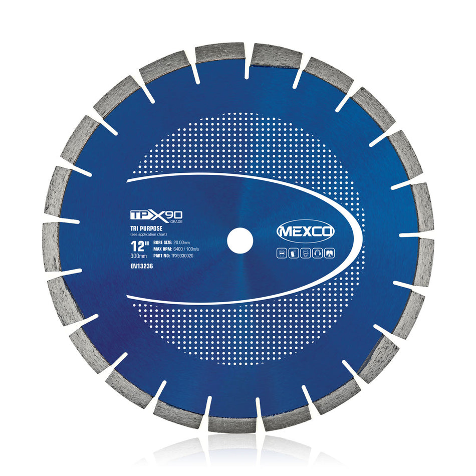 Mexco TPX9030020 300MM DIAMOND BLADE TRI-PURPOSE X90 GRADE