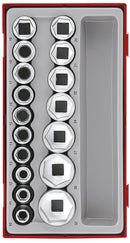 Teng Tools TT1217-6 Socket Set 1/2" Drive 6 Point 17 Pieces TT Tray