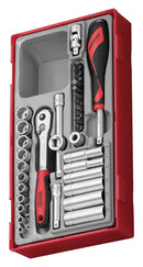 Teng Tools TT143512 1/4" Socket Set 12 pt TT1 35 Pieces