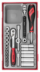 Teng Tools TT143512 1/4" Socket Set 12 pt TT1 35 Pieces