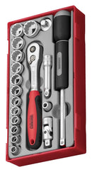 Teng Tools TT381912 3/8" Socket Set 12 pt TT1 19 Pieces