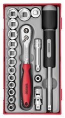 Teng Tools TT3819 3/8" Socket Set 6 pt TT1 19 Pieces