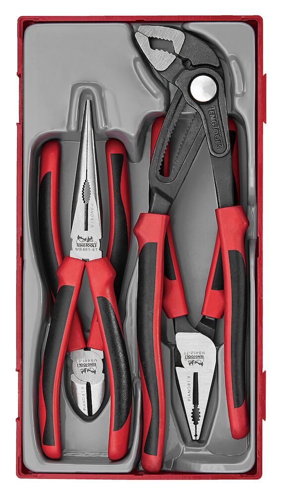 Teng Tools TT440-TQ Plier Set TPR Grip Q TT1 4 Pieces