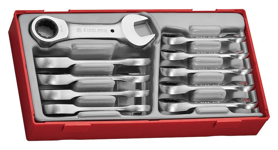 Teng Tools TT6010MRS Stubby Ratcheting Combination Spanner Set TT1 10 Pieces