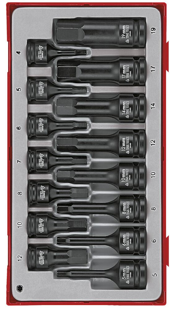 Teng Tools TT9015HX 3/8" & 1/2" Hex Impact Socket Set DIN TT1 15 Pieces