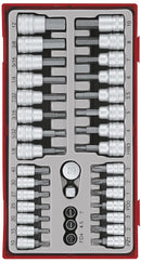 Teng Tools TTBS35 Socket Set 1/4" and 3/8" Drive Bit Sockets TT Tray