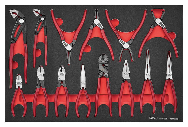 Teng Tools TTEMB14Q Plier Set Vinyl Grip Q FOAM4X4 14 Pieces