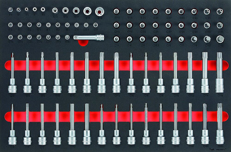 Teng Tools TTESK85 Socket Set 1/4" 3/8" and 1/2" Drive 85 Pieces EVA Tray