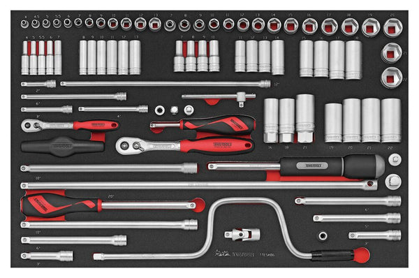 Teng Tools TTESK86 Socket Set 1/4" and 3/8" Drive 86 Pieces EVA Tray