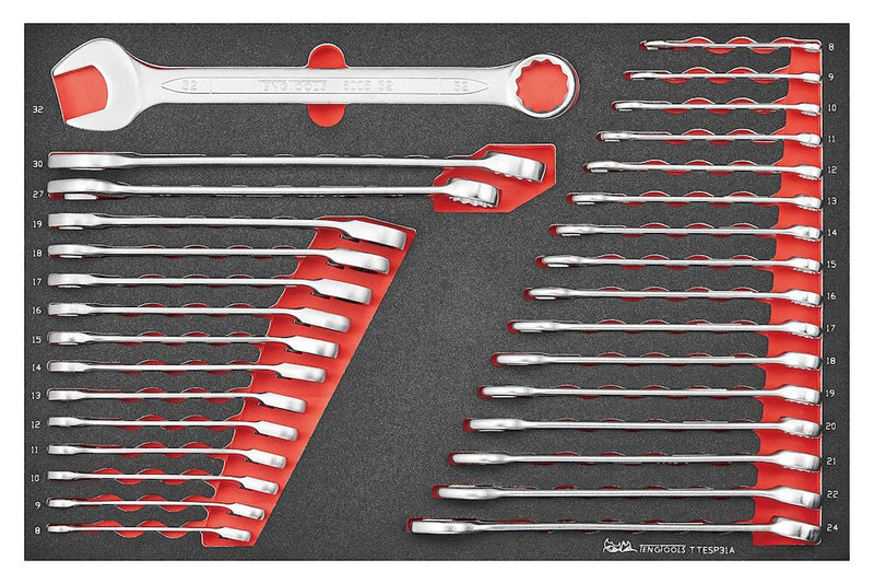 Teng Tools TTESP31A Metric combination & ratcheting spanner set 31 pcs