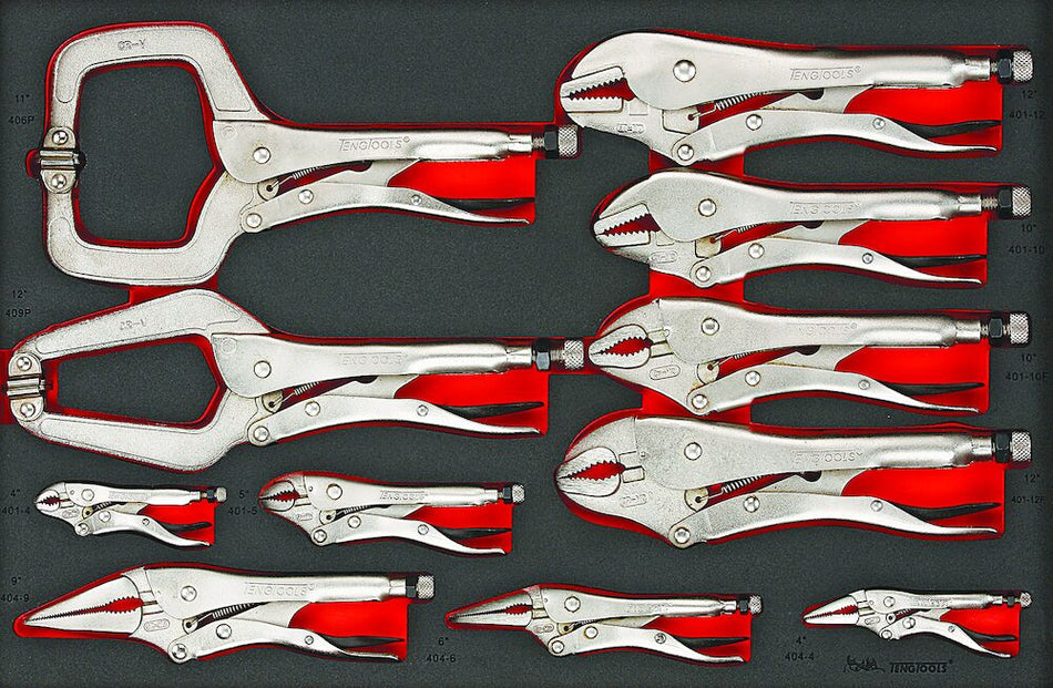 Teng Tools TTEVG11 Plier Set Power Grip 11 Pieces EVA Tray