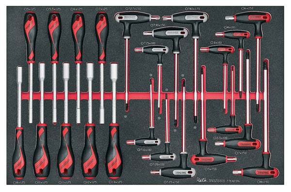 Teng Tools TTEX23N Nut and T Handle Driver Set 23 Pieces EVA Tray